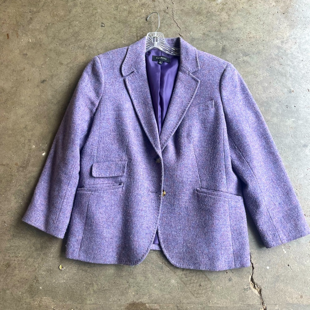 Talbots size 12 Blazer purple tweed